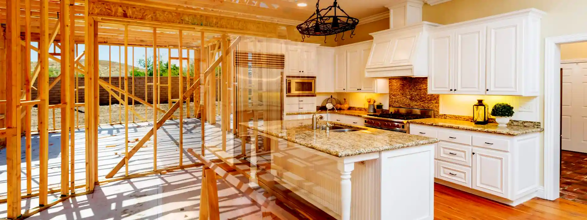 Structure being rebuilt from framework to finished home